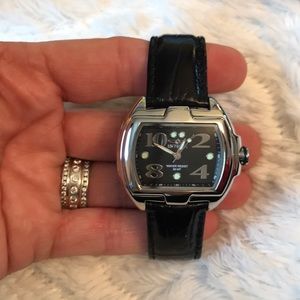 Invicta Black Leather Watch NIB
